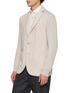 Detail View - Click To Enlarge - ELEVENTY - Knit Sleeve Wool Blazer with Detachable Bib