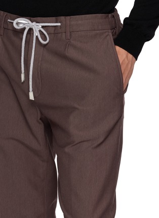  - ELEVENTY - Single Pleat Garment Dyed Cotton Stretch Jogger Pants