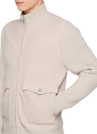  - ELEVENTY - Knit-Sleeve Wool Jacket