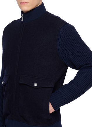  - ELEVENTY - Knit-Sleeve Wool Jacket
