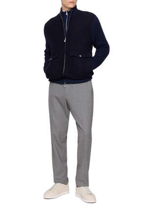 Figure View - Click To Enlarge - ELEVENTY - Knit-Sleeve Wool Jacket