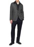 Figure View - Click To Enlarge - ELEVENTY - Unlined Herringbone Blazer