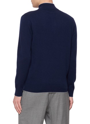 Back View - Click To Enlarge - ELEVENTY - Quarter-Zip Cashmere Sweater