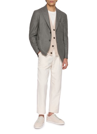Figure View - Click To Enlarge - ELEVENTY - Double Collar Wool Cashmere Cardigan