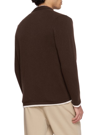 Back View - Click To Enlarge - ELEVENTY - Double Collar Wool Cashmere Cardigan