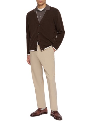 Figure View - Click To Enlarge - ELEVENTY - Double Collar Wool Cashmere Cardigan