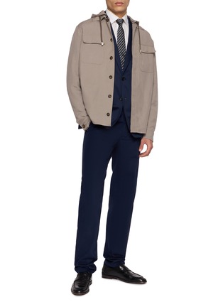 Figure View - Click To Enlarge - ELEVENTY - Garment Dyed Cotton Wool Chino Pants