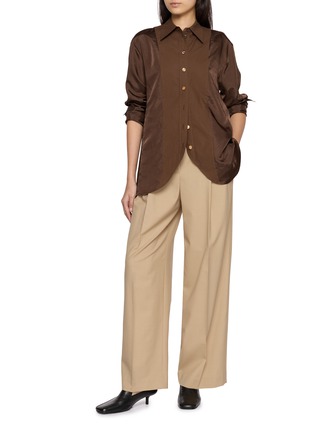 Figure View - Click To Enlarge - EENK - Curved Hemline Tailored Shirt