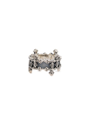 Detail View - Click To Enlarge - EMANUELE BICOCCHI - Avelli Sterling Silver Cross Double Band Ring