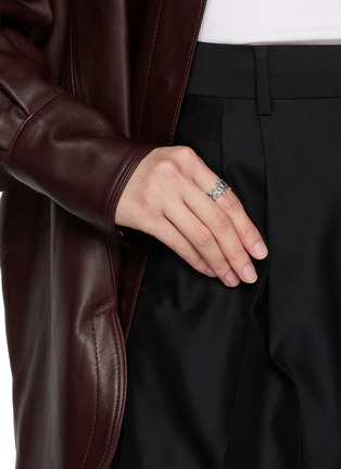 Figure View - Click To Enlarge - EMANUELE BICOCCHI - Avelli Sterling Silver Cross Double Band Ring