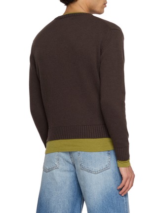 Back View - Click To Enlarge - TONYWACK - Layered Crewneck Knit Sweater