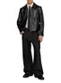 Figure View - Click To Enlarge - TONYWACK - Buckle Zip Up Leather Jacket