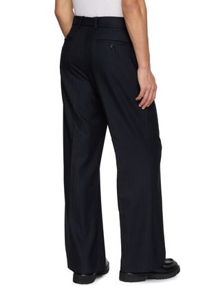 Back View - Click To Enlarge - TONYWACK - Belted Pinstripe Tailored Trousers