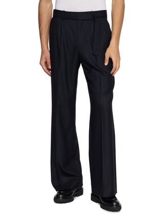 Main View - Click To Enlarge - TONYWACK - Belted Pinstripe Tailored Trousers