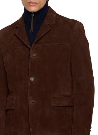  - TONYWACK - Single Breasted Suede Leather Blazer