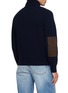 Back View - Click To Enlarge - TONYWACK - Elbow Patch Half Zip Wool Sweater