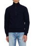 TONYWACK Elbow Patch Half Zip Wool Sweater