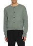TONYWACK Raw Edge Neck Wool Cardigan