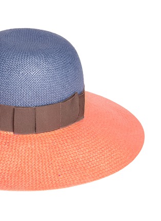Detail View - Click To Enlarge - LANVIN - Contrast band bi-colour straw hat