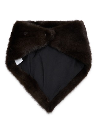 Detail View - Click To Enlarge - YVES SALOMON - Mink Fur Silk Bandana