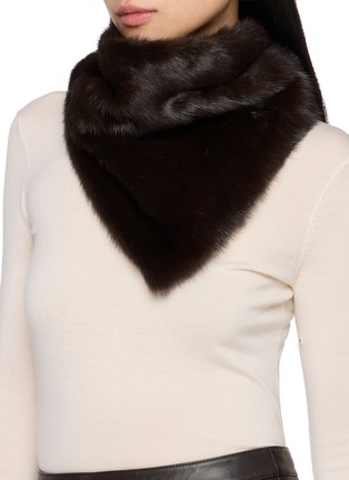 Figure View - Click To Enlarge - YVES SALOMON - Mink Fur Silk Bandana