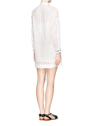 Back View - Click To Enlarge - SEE BY CHLOÉ - Front zip eyelet dress