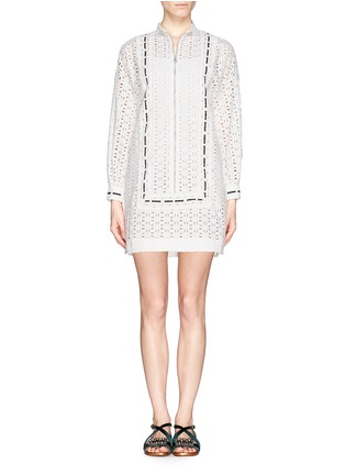 Main View - Click To Enlarge - SEE BY CHLOÉ - Front zip eyelet dress