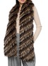 Figure View - Click To Enlarge - YVES SALOMON - Fox Fur Silk Scarf