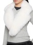 Figure View - Click To Enlarge - YVES SALOMON - Fox Fur Silk Collar Scarf