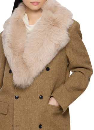 Figure View - Click To Enlarge - YVES SALOMON - Fox Fur Silk Collar Scarf