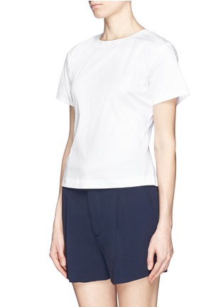 Front View - Click To Enlarge - THEORY - 'Flare' poplin back zip top