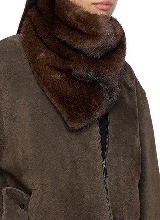 Figure View - Click To Enlarge - YVES SALOMON - Mink Fur Silk Bandana