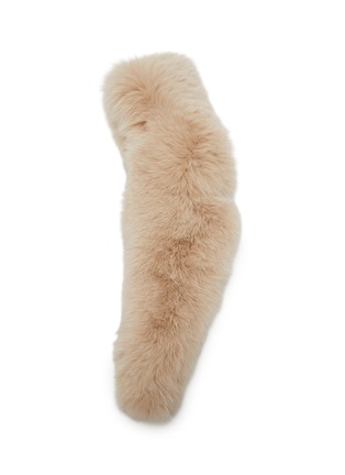 Detail View - Click To Enlarge - YVES SALOMON - Fox Fur Silk Collar Scarf