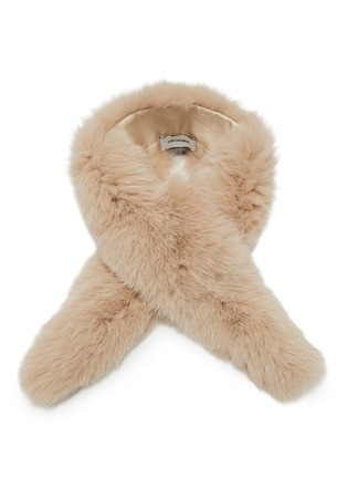 Main View - Click To Enlarge - YVES SALOMON - Fox Fur Silk Collar Scarf