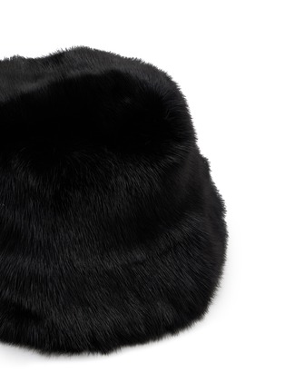Detail View - Click To Enlarge - YVES SALOMON - Bob Leather Mink Fur Bucket Hat