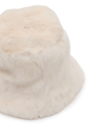 Detail View - Click To Enlarge - YVES SALOMON - Bob Leather Mink Fur Bucket Hat
