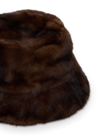 Detail View - Click To Enlarge - YVES SALOMON - MInk Fur Leather Bucket Hat