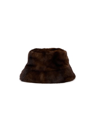 Figure View - Click To Enlarge - YVES SALOMON - MInk Fur Leather Bucket Hat