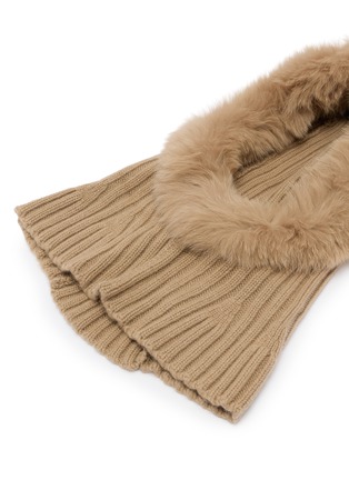 Detail View - Click To Enlarge - YVES SALOMON - Wool Cashmere Fox Fur Balaclava