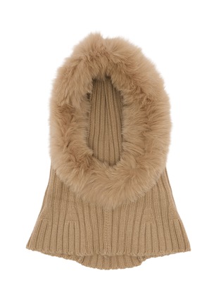 Main View - Click To Enlarge - YVES SALOMON - Wool Cashmere Fox Fur Balaclava