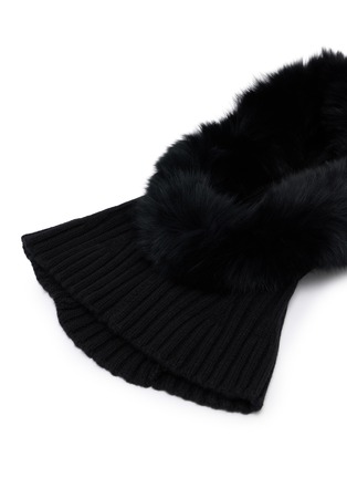Detail View - Click To Enlarge - YVES SALOMON - Wool Cashmere Fox Fur Balaclava