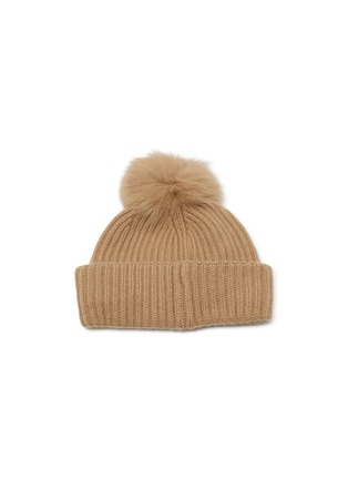 Back View - Click To Enlarge - YVES SALOMON - Wool Cashmere Beanie