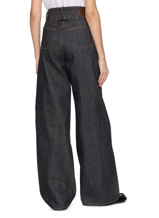 Back View - Click To Enlarge - TAIGA TAKAHASHI - Wide Straight Leg Cotton Denim Jeans