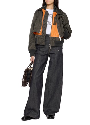 Figure View - Click To Enlarge - TAIGA TAKAHASHI - Wide Straight Leg Cotton Denim Jeans