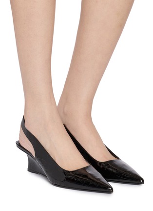 Figure View - Click To Enlarge - STUART WEITZMAN - Vinnie 50 Leather Slingback Pumps