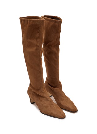 Detail View - Click To Enlarge - STUART WEITZMAN - Stassi Stretch Suede Tall Boots