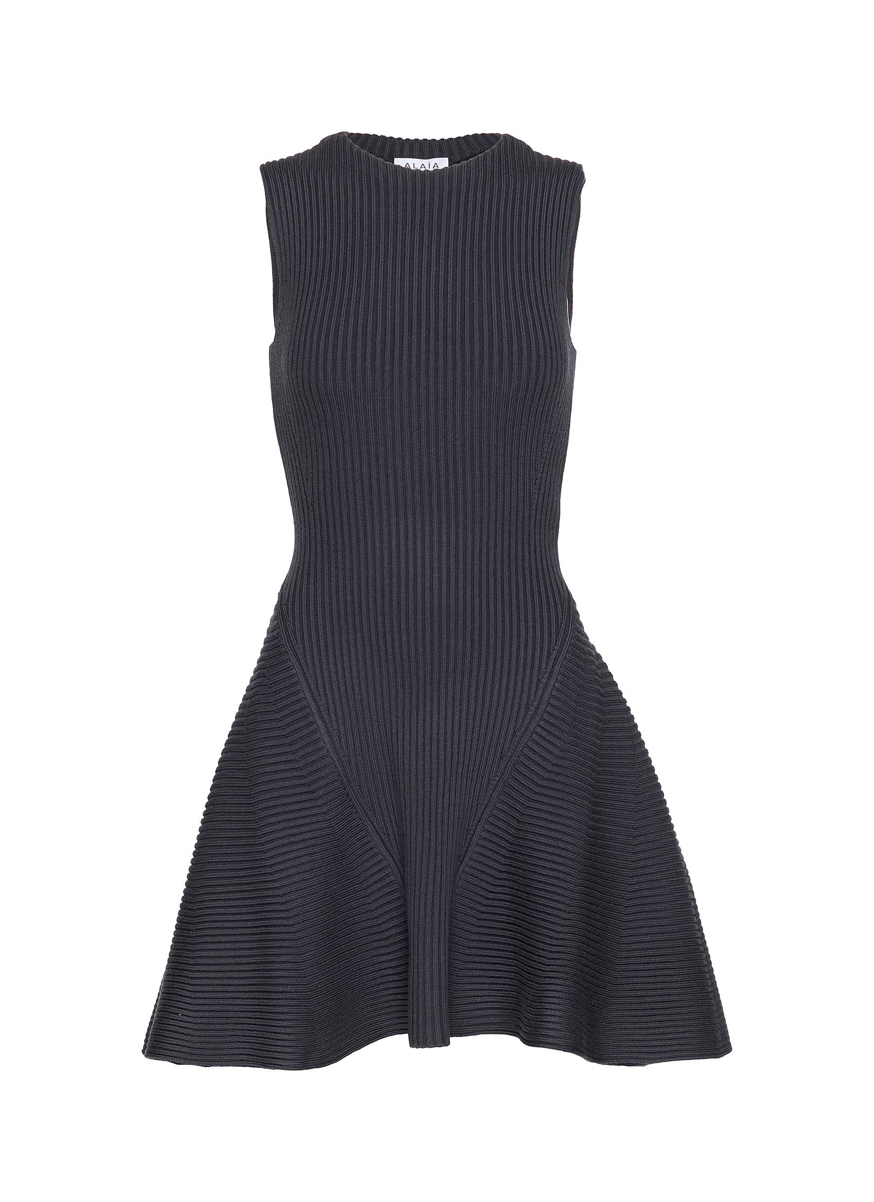 rib knit skater dress Mini dress