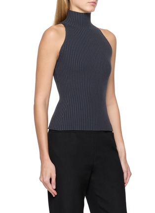 Front View - Click To Enlarge - ALAÏA - Halter Neck Rib Knit Top