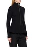 Front View - Click To Enlarge - ALAÏA - High Neck Peplim Rib Knit Cardigan