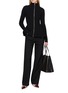 Figure View - Click To Enlarge - ALAÏA - High Neck Peplim Rib Knit Cardigan